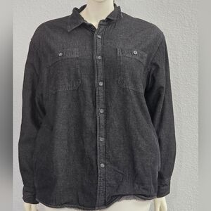 Wrangler Grey Denim Sherpa Button Warm Shacket